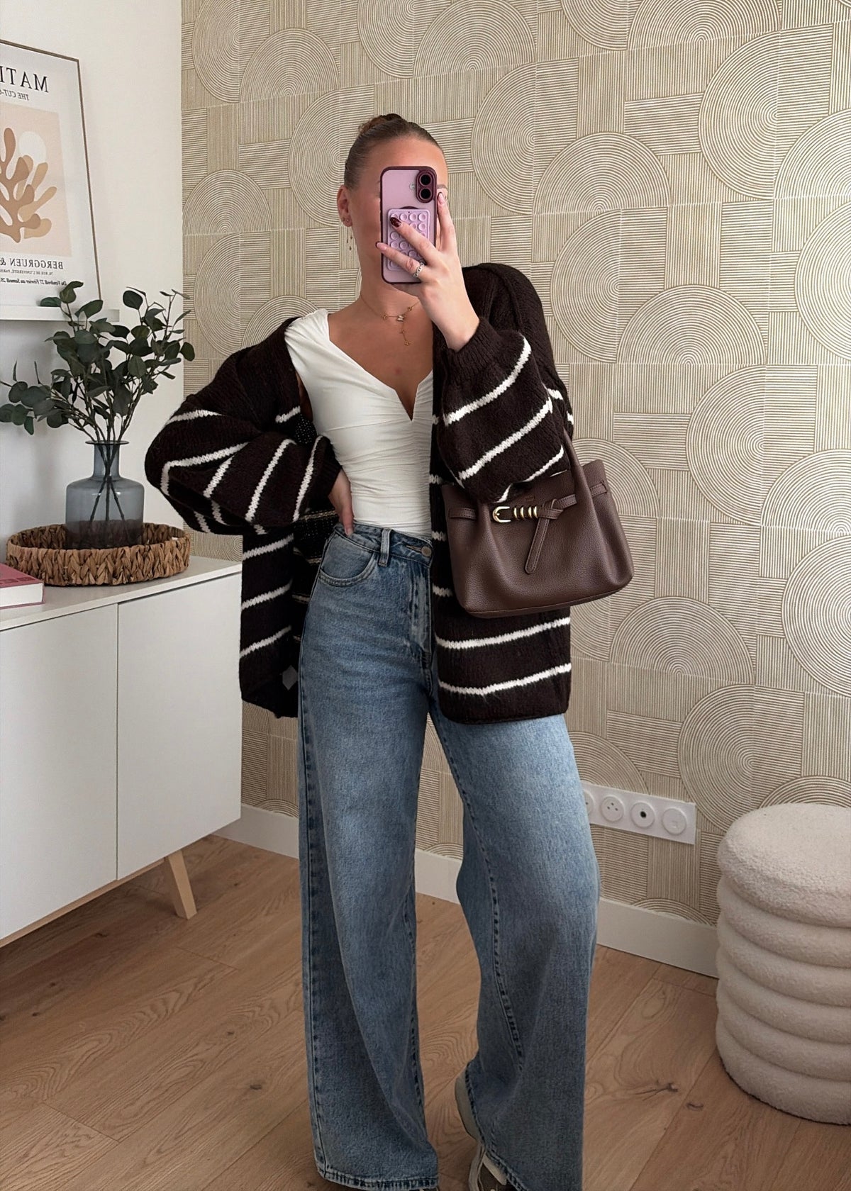 Gilet à rayures choco - CÉLIA