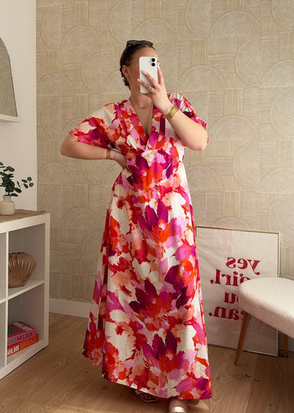 Robe (CURVY) rose - NINAO
