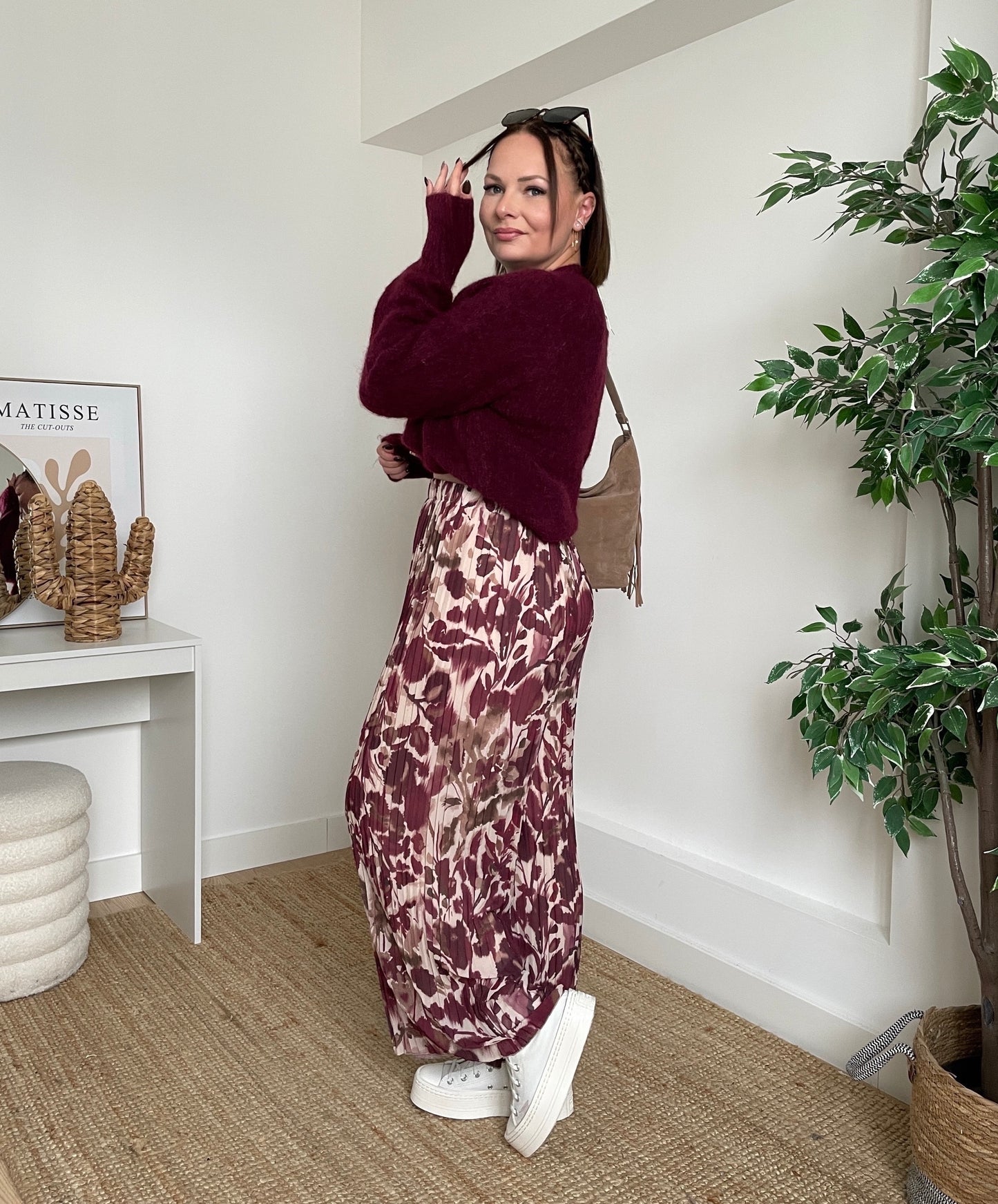 Pantalon plissée bordeaux - MOKA