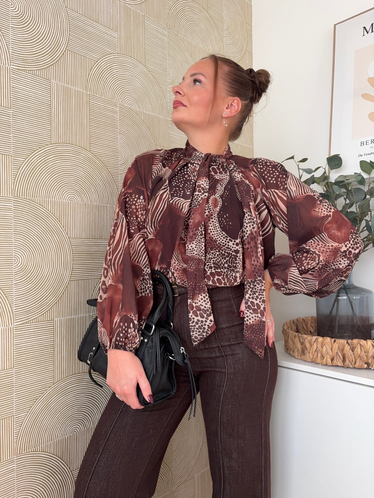 Blouse imprimé choco - ARIANA