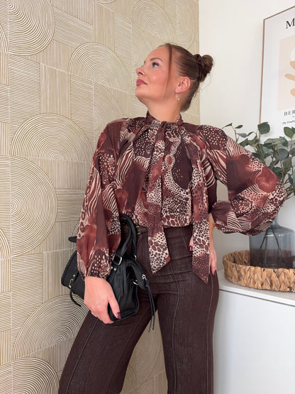 Blouse imprimé choco - ARIANA