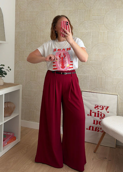 Pantalon bordeaux - PALAZZO