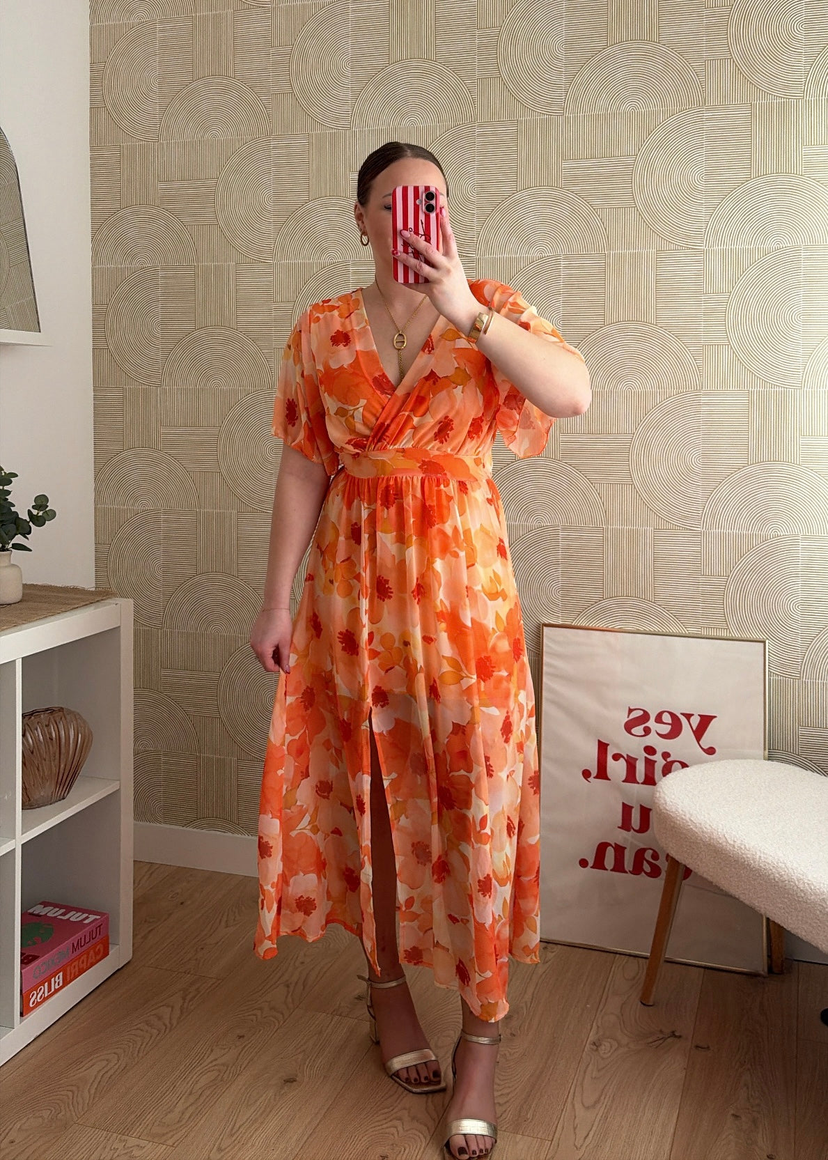 Robe longue orange - CARLA