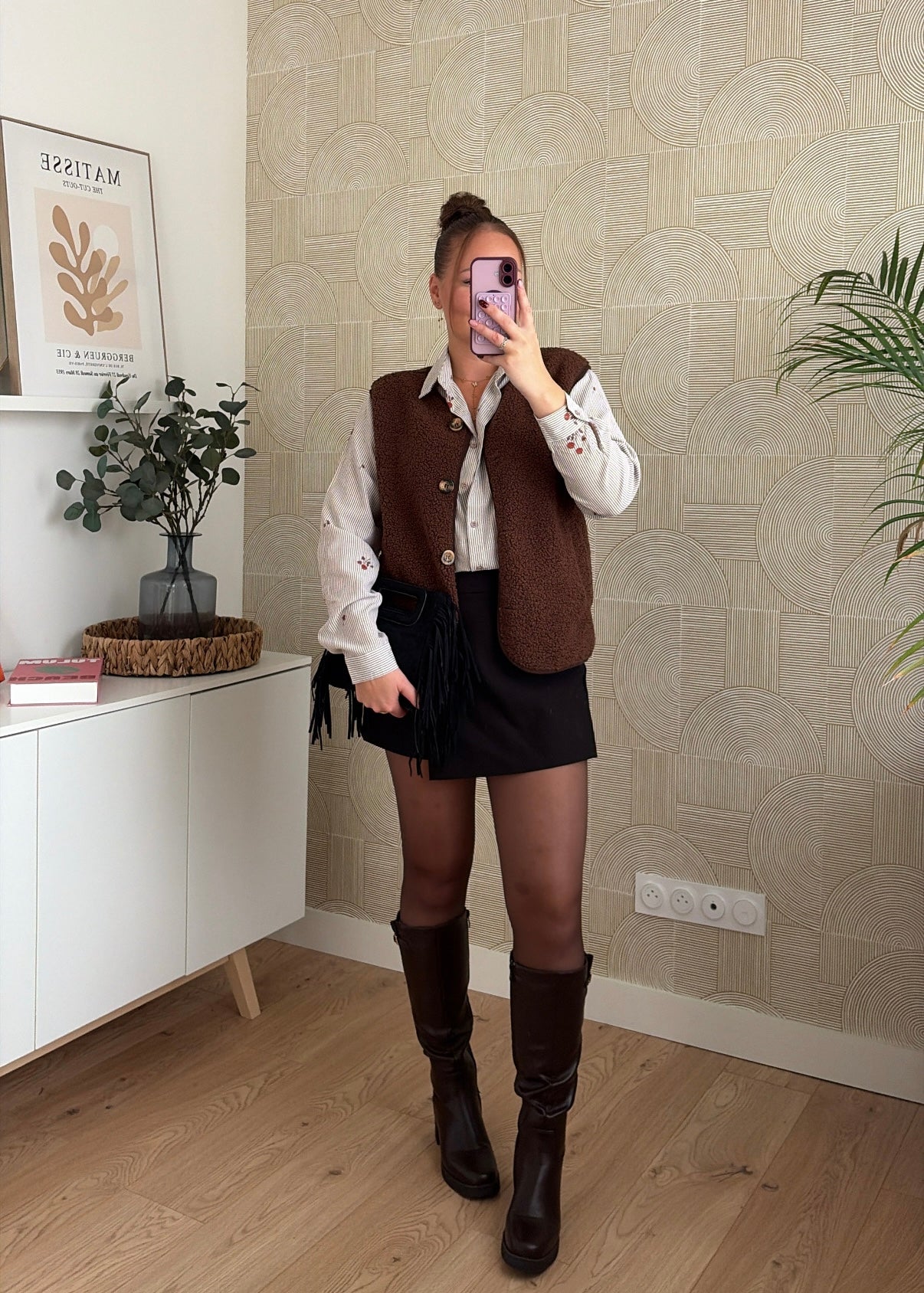 Chemisier rayé choco - NAWELL