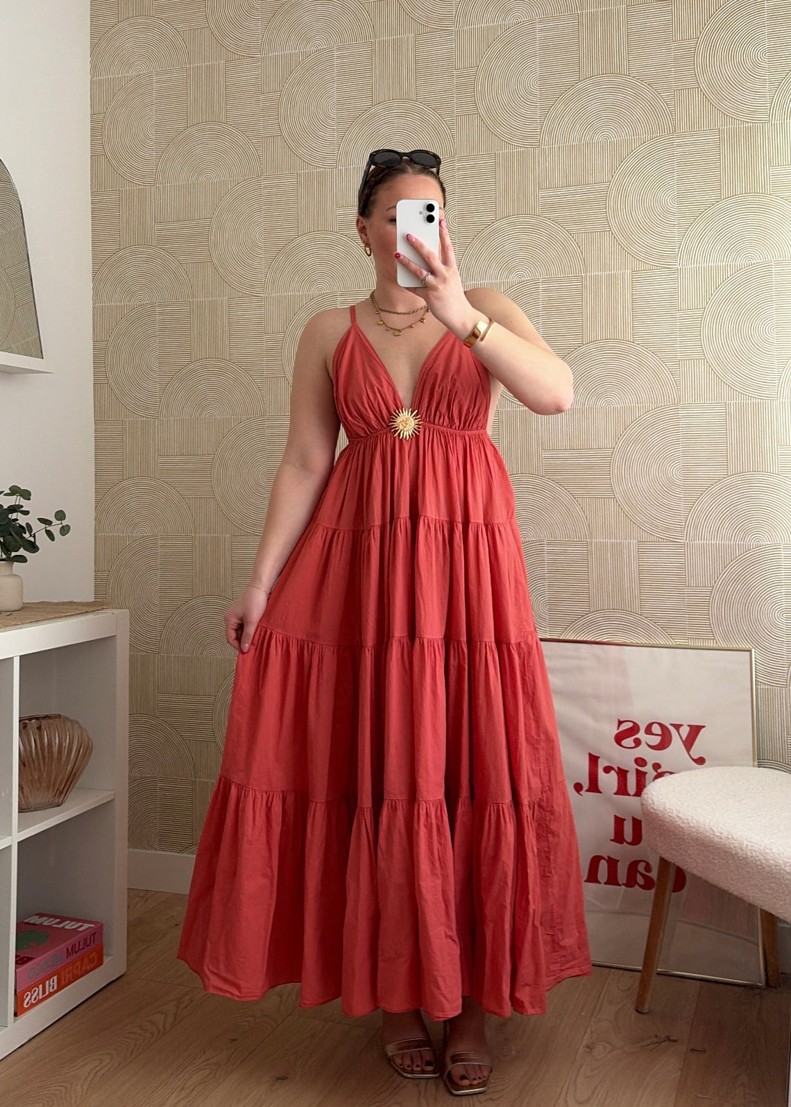 Robe longue terracotta - SUNNY