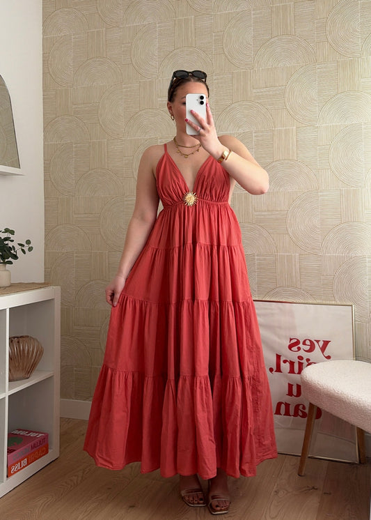 Robe longue terracotta - SUNNY