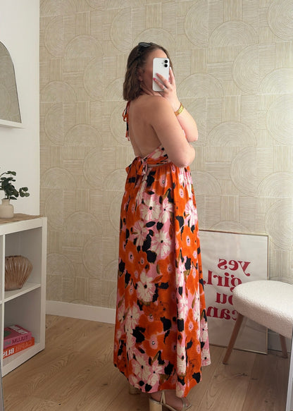Robe bohème orange - AURÉLIE
