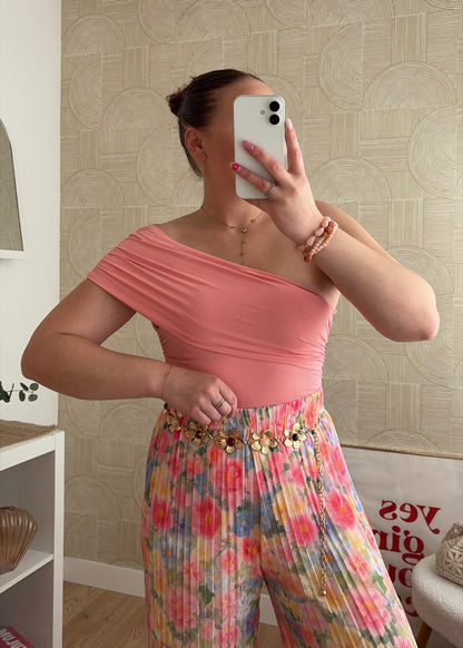 Top asymetrique rose - BELLA