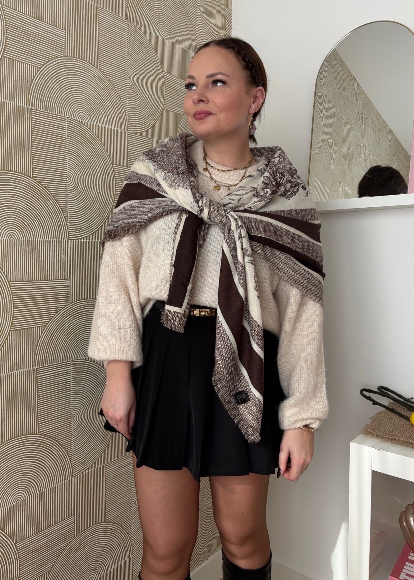 Echarpe à motif - CHOCOLATE