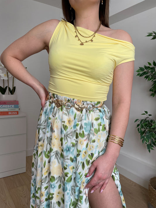 Top asymétrique jaune LOA