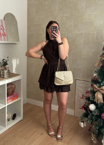 Robe courte choco "LA FLAMBOYANTE"