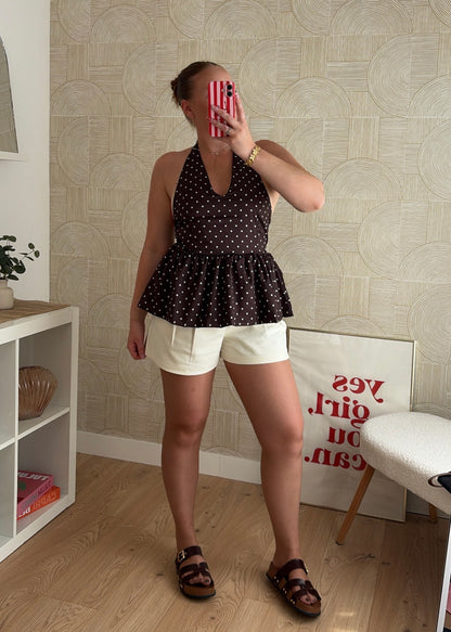 Top peplum choco - LOLA
