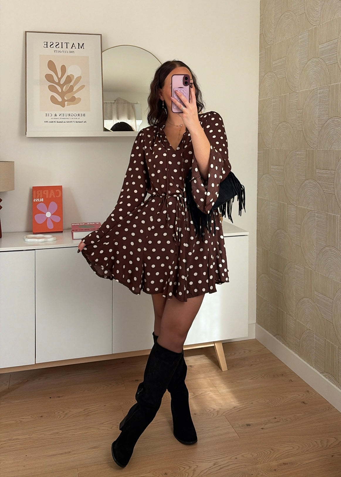 PRÉCOMMANDE / Robe courte choco - POIS