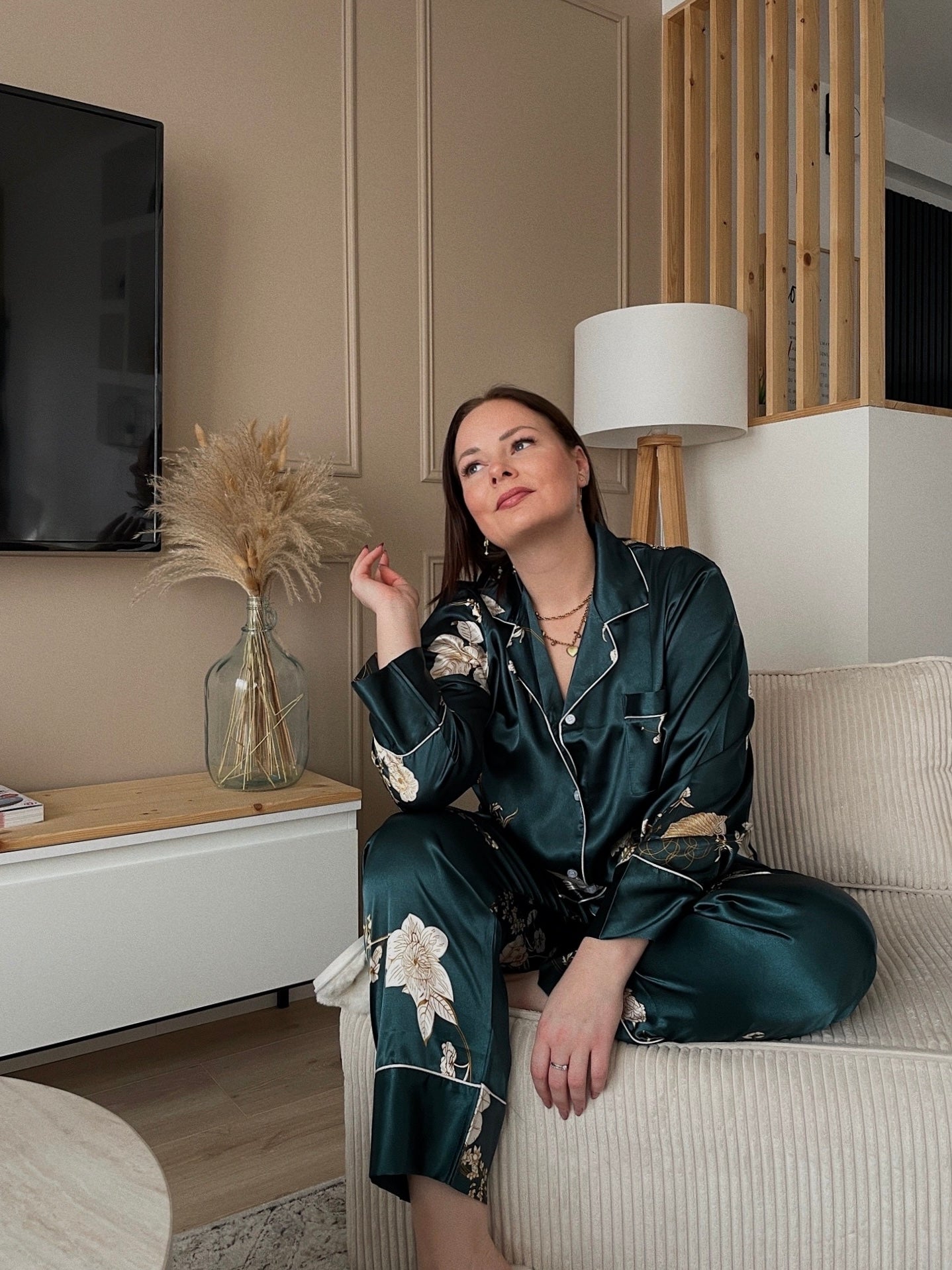 Ensemble de pyjama satin - FLORALE