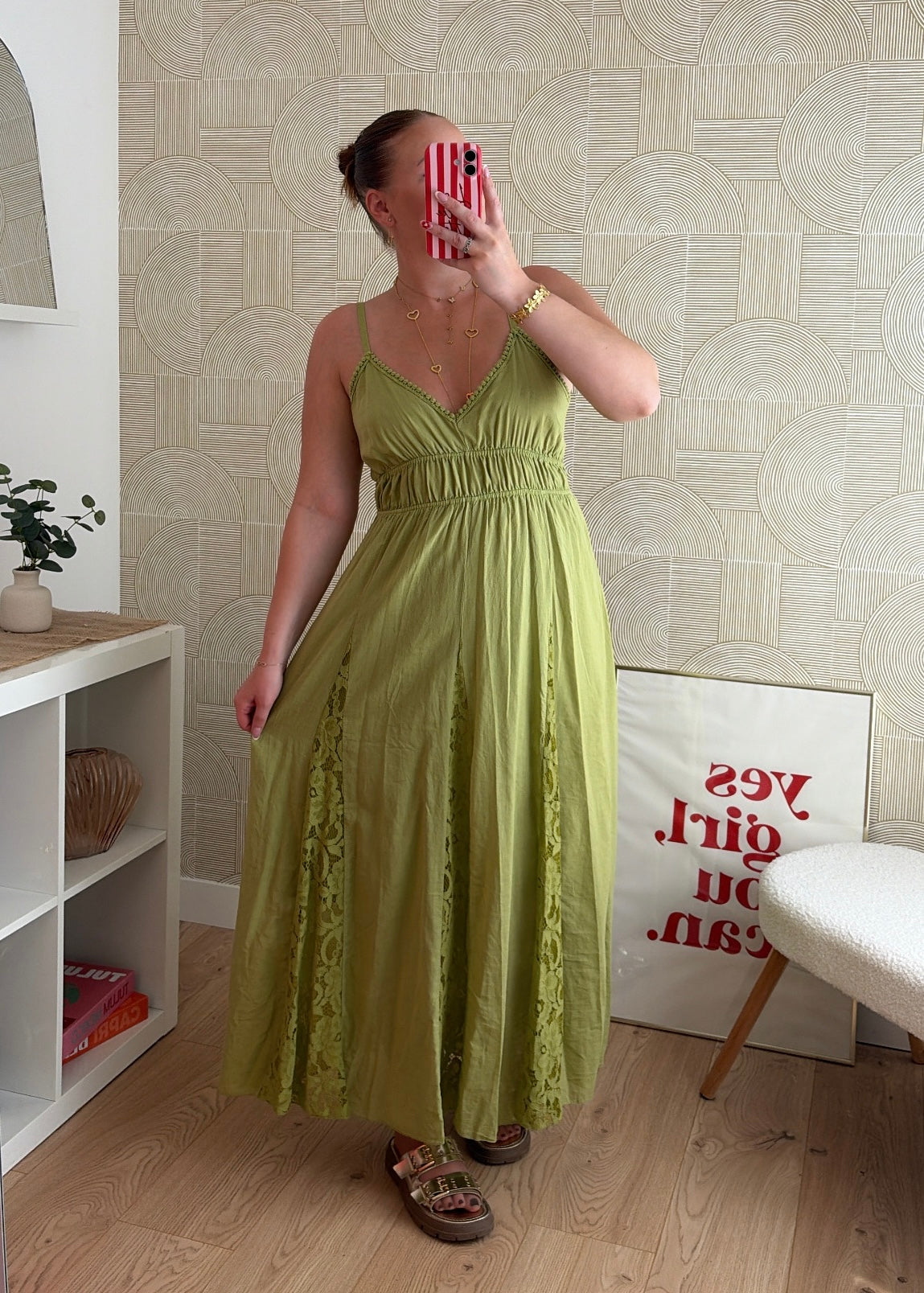 Robe longue olive - AGATHE