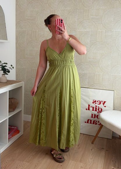 Robe longue olive - AGATHE