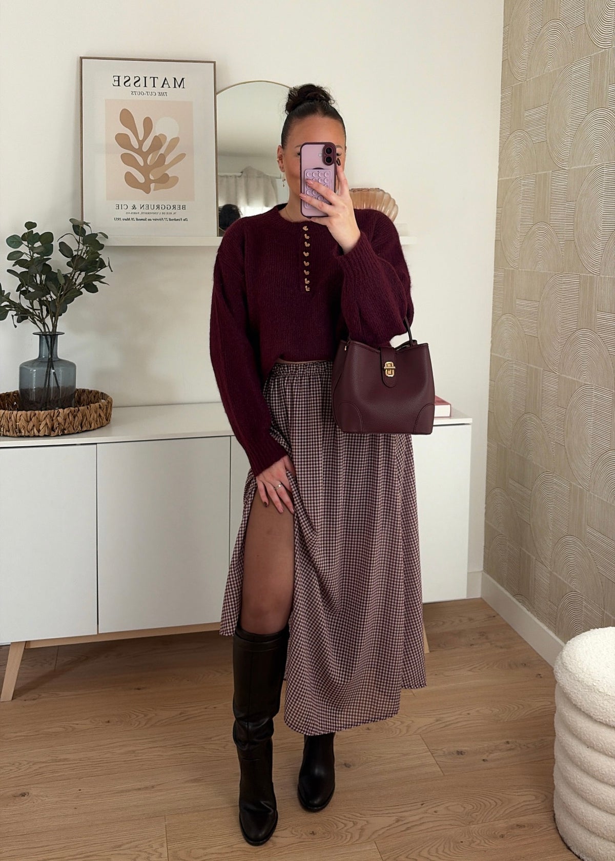 Jupe longue prune - CARRYA