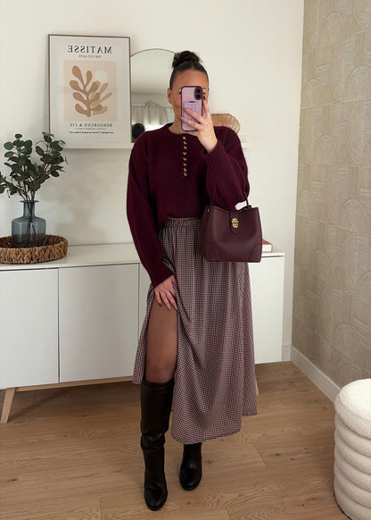 Jupe longue prune - CARRYA