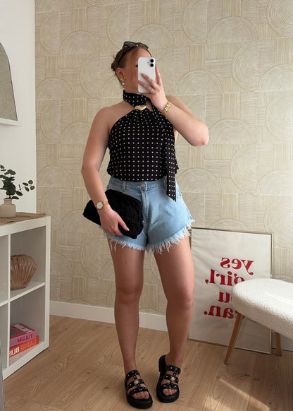 Short en jean effiloché - ORTY CLAIR
