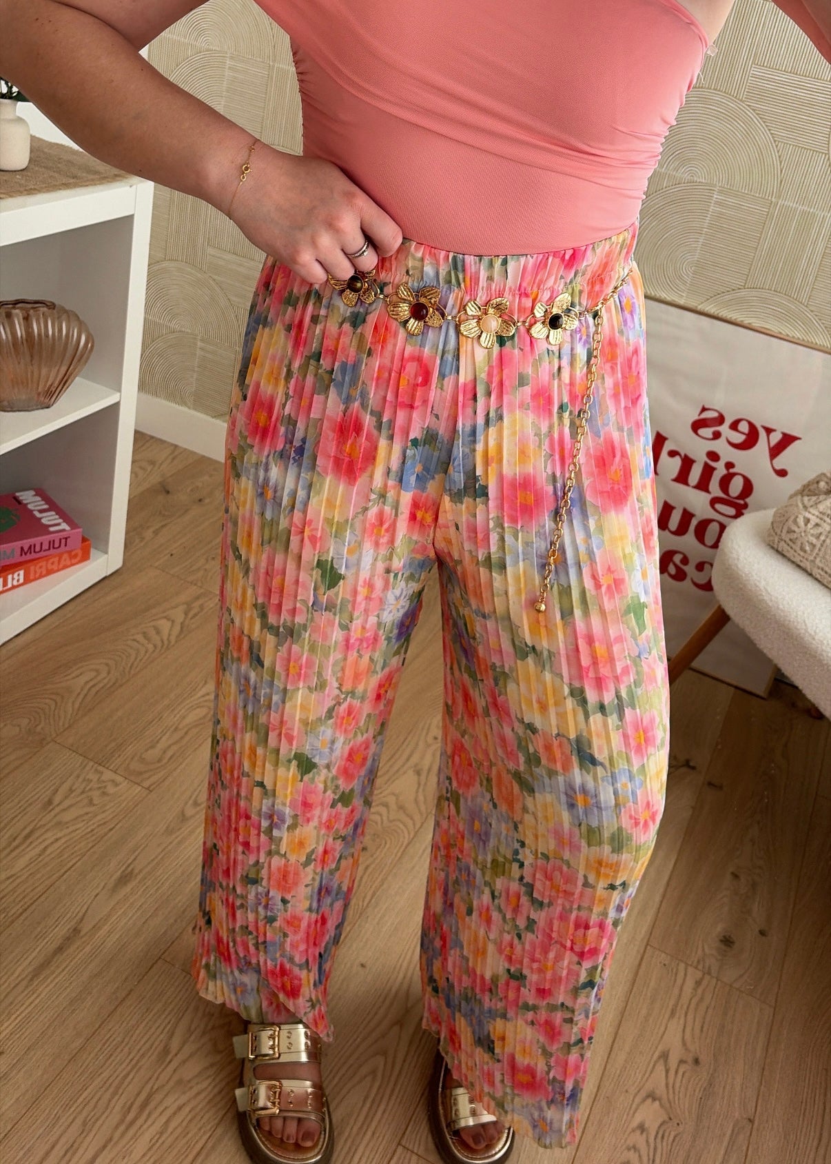 Pantalon plissé à fleurs - MIA
