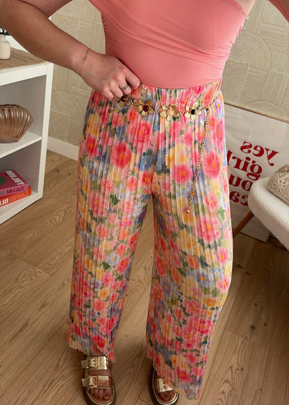 Pantalon plissé à fleurs - MIA