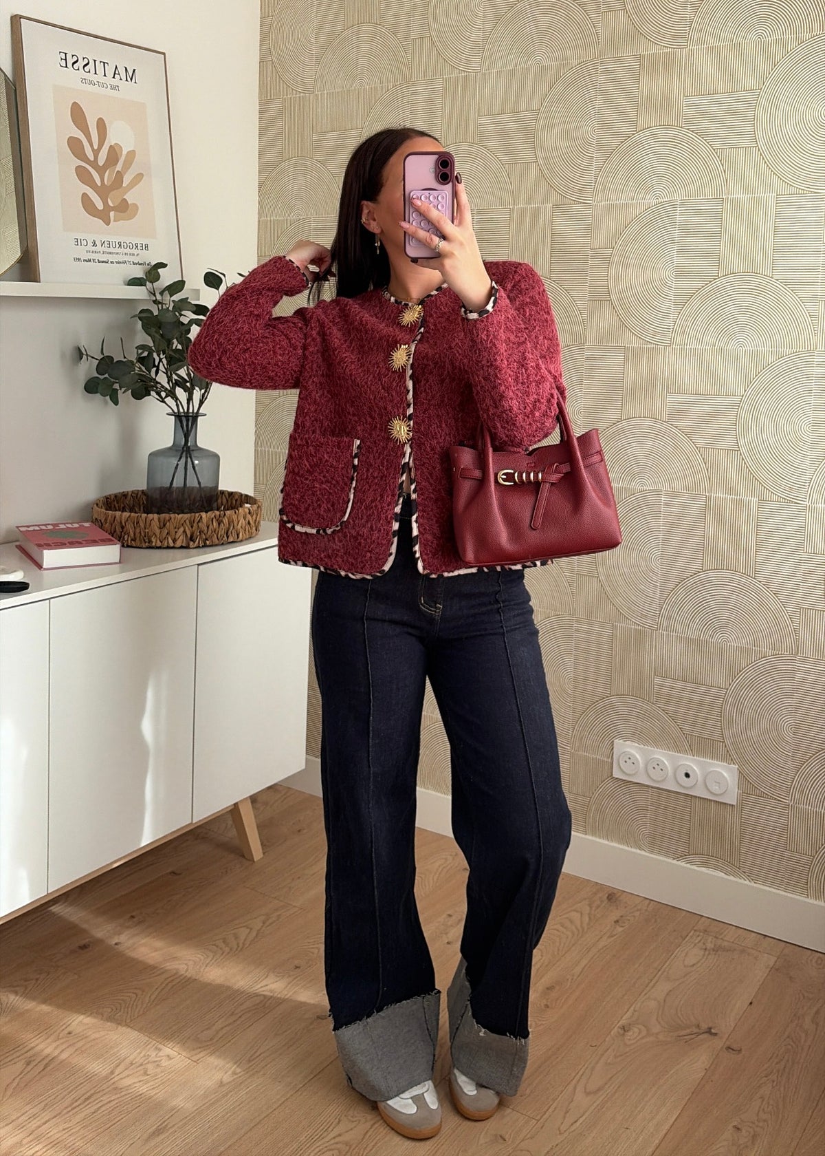 Veste détails soleil bordeaux - HELENA