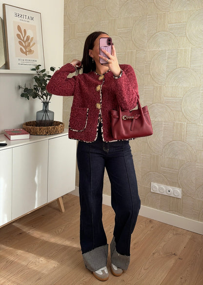 Veste détails soleil bordeaux - HELENA