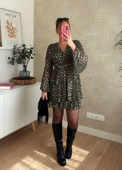Robe kaki léopard - LÉOPOL