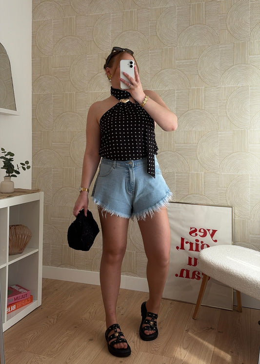 Short en jean effiloché - ORTY CLAIR