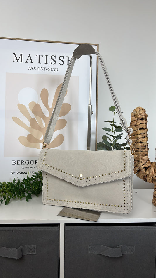 Sac à main pochette beige
