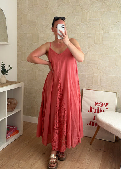 Robe dentelle saumon - CALIPSO