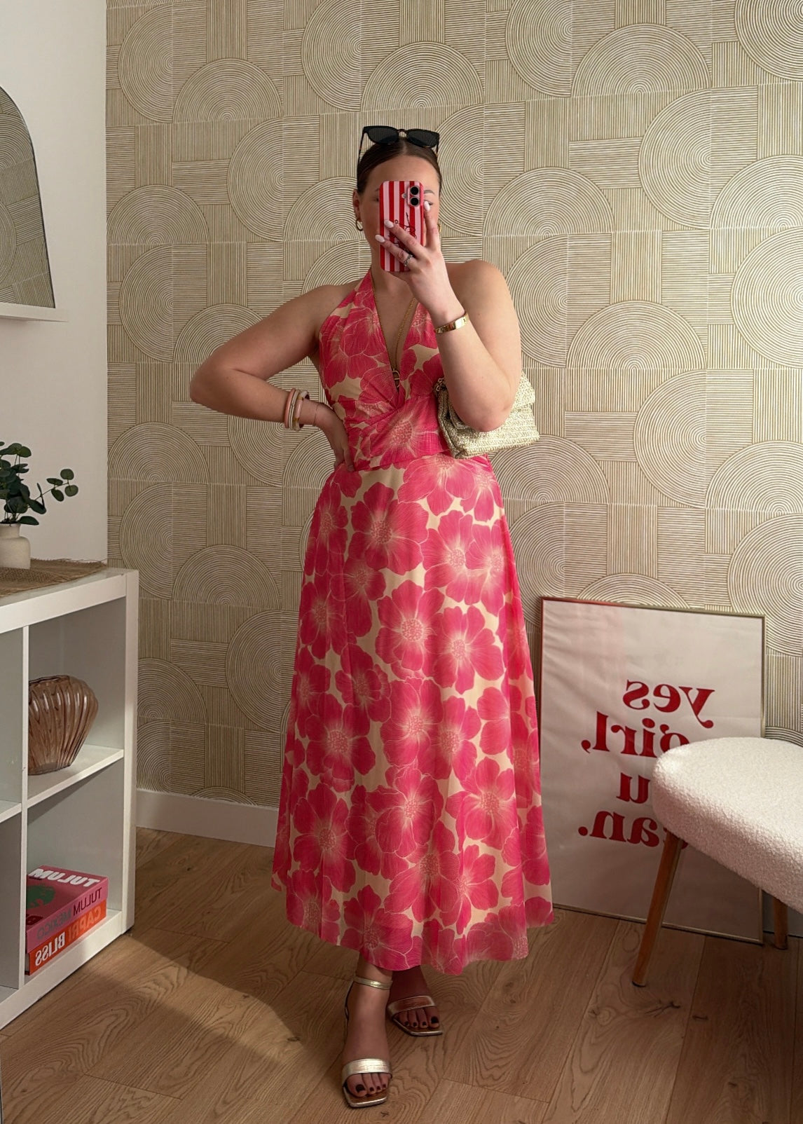 Robe longue corail - FLOWERS
