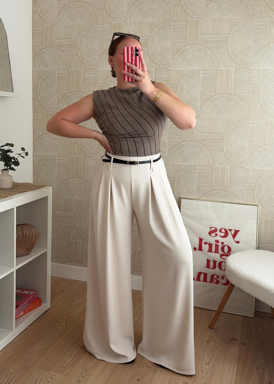 Top froncé taupe - ARIA
