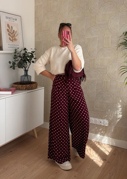 Pantalon bordeaux - POIS