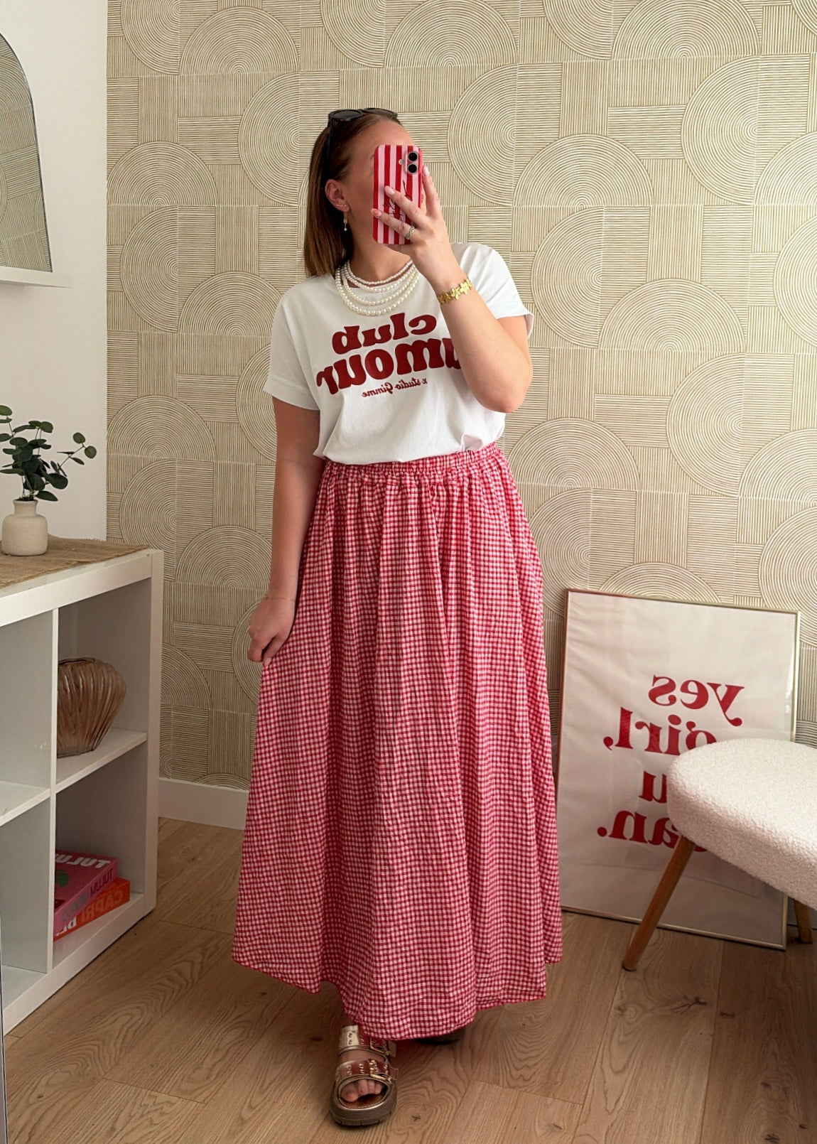 Jupe longue rouge - VICHY