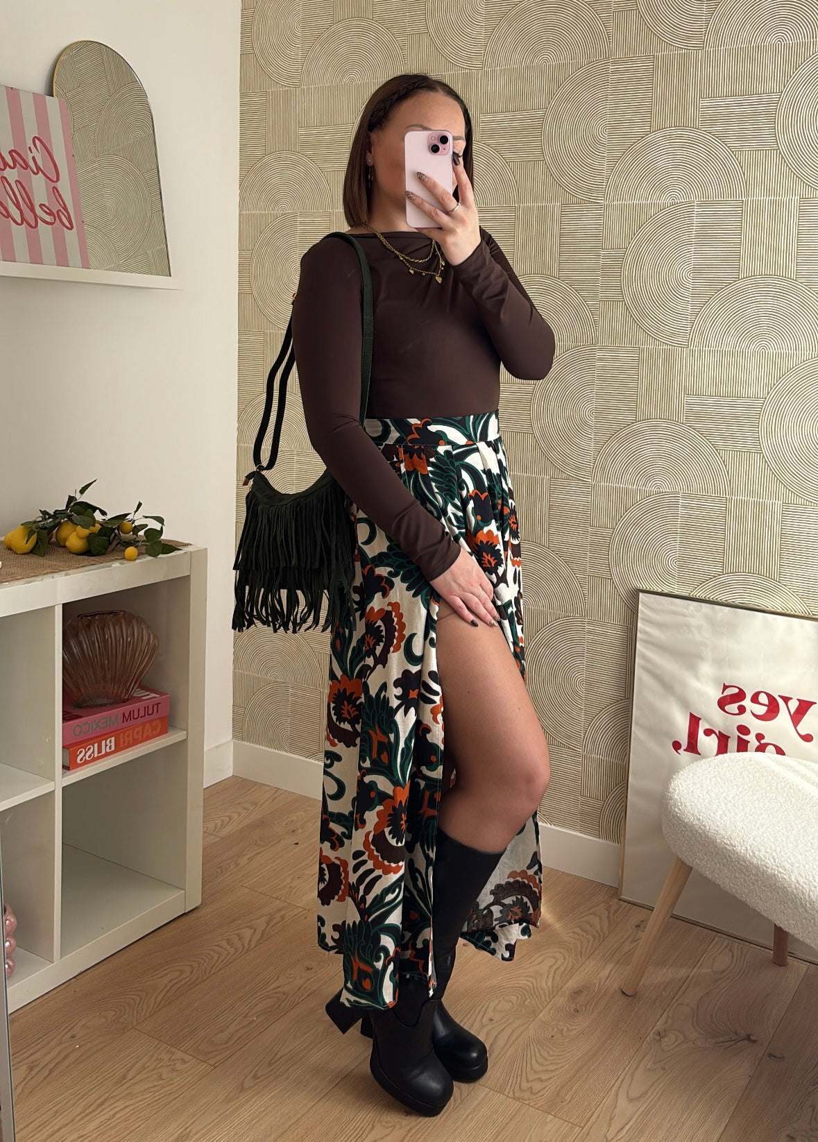 Jupe longue - CREAMY BROWN