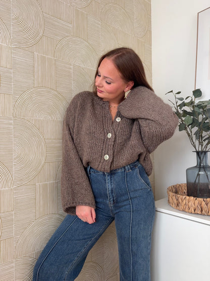 Cardigan maille marron - CLAUDIA