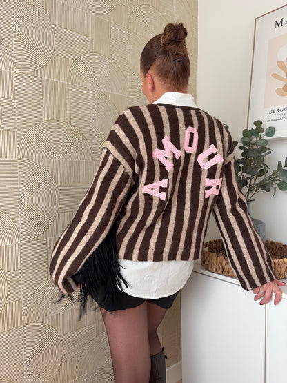 Pull choco rayures - AMOR