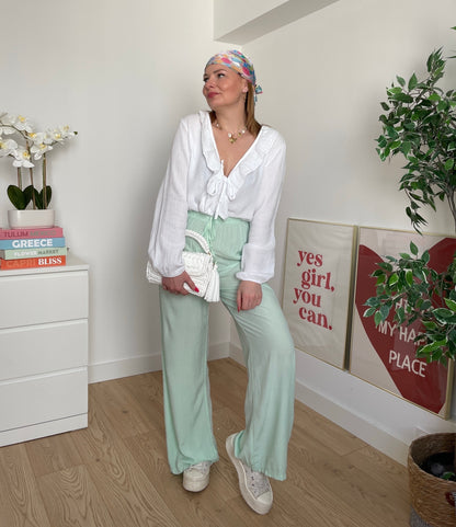 Pantalon fluide menthe CLAIRE