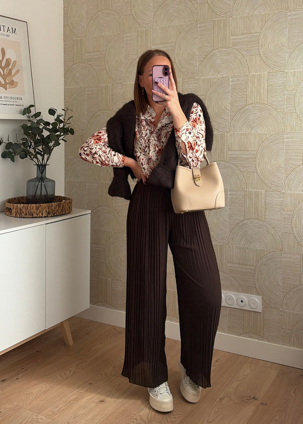 Pantalon plissé choco - MYLEE