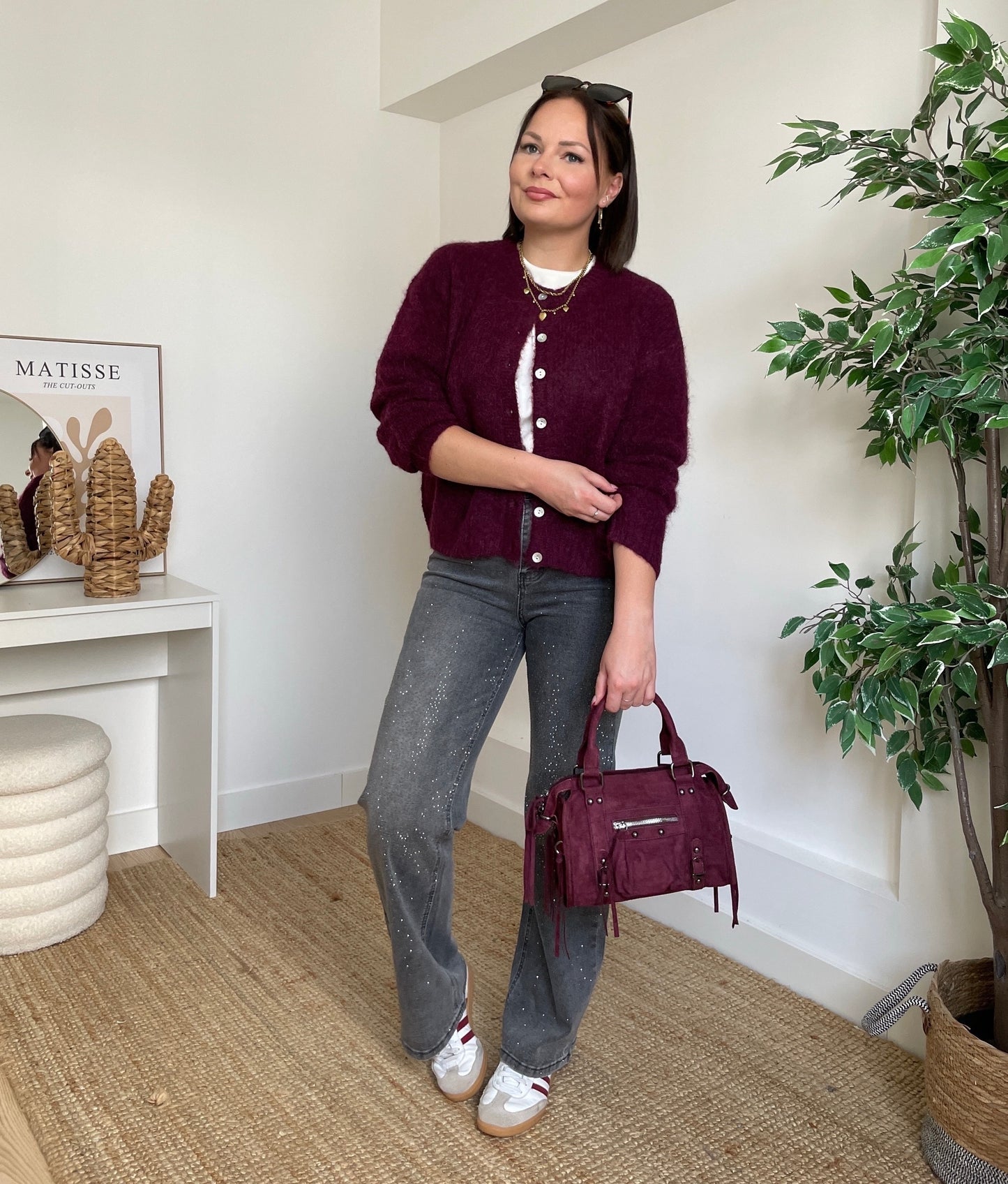 Jeans gris à strass - MEIDA
