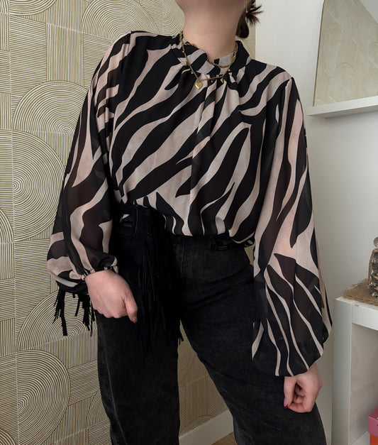 Blouse fluide noire - ZEBRA