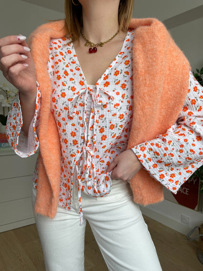 Blouse gaz de coton orange SILVYE