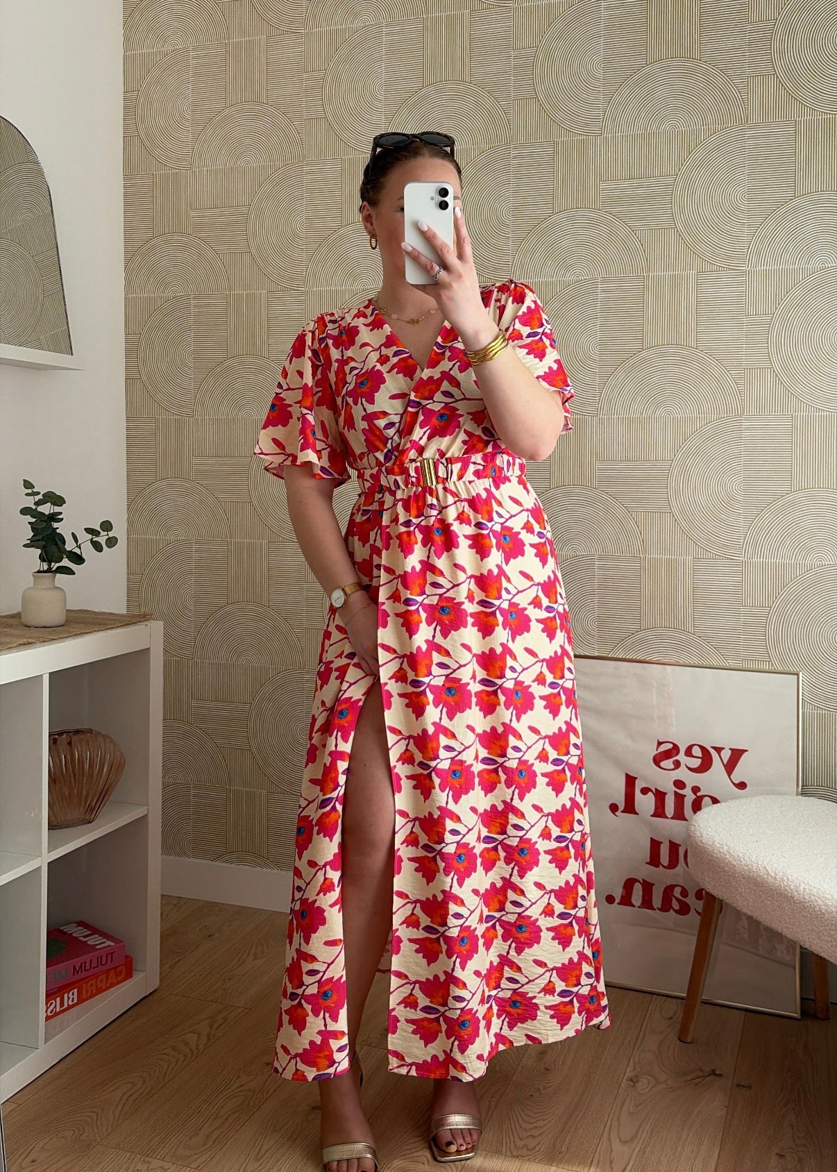 Robe fleurie - FUCHSIA