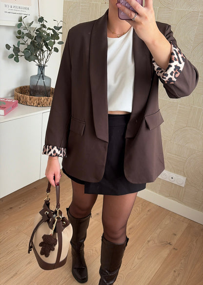 Blazer choco à revers - LEO