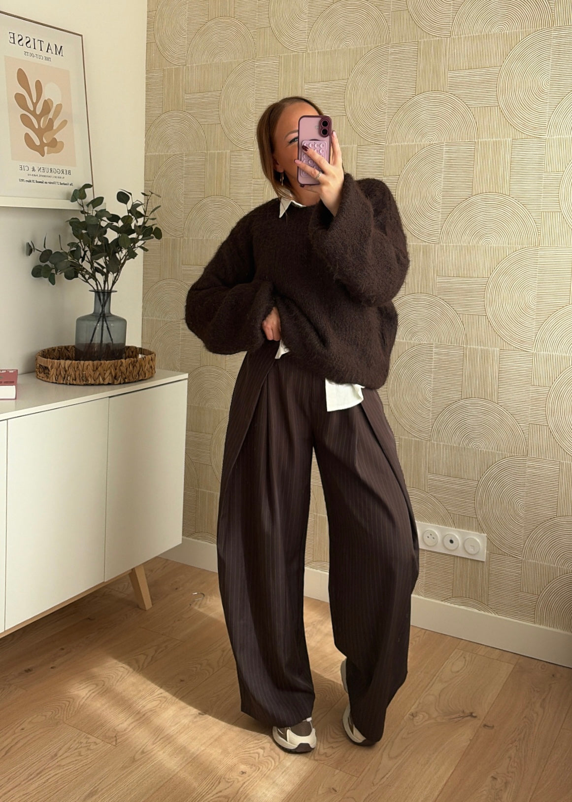 Pantalon à rayures choco - ZAIA