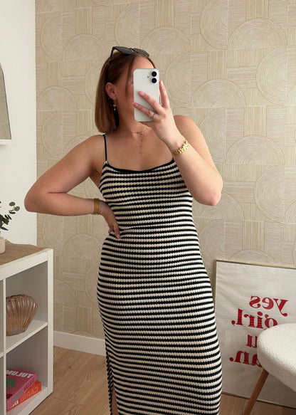 Robe marinière noire - RIVIERA