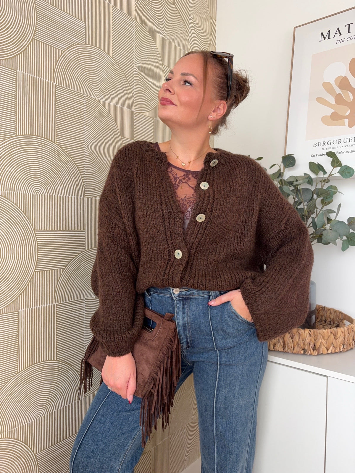 PRÉCOMMANDE / Cardigan maille choco - CLAUDIA