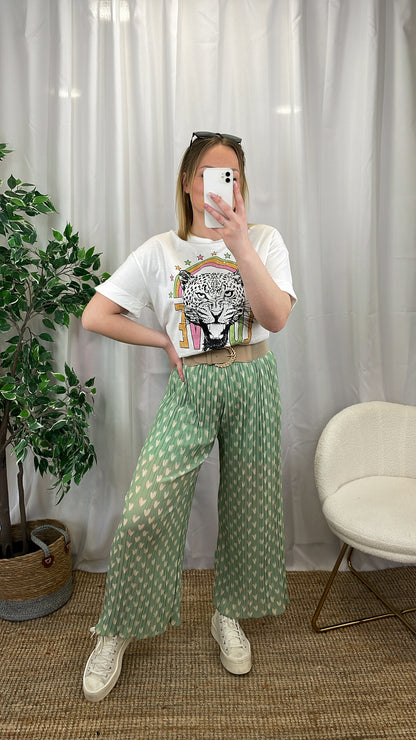 Pantalon plissé LOVELY - Vert