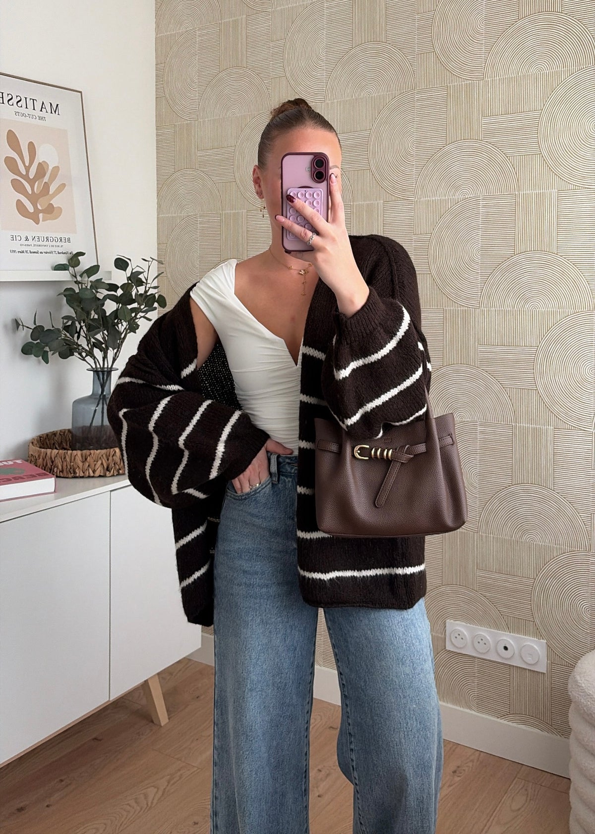 Gilet à rayures choco - CÉLIA